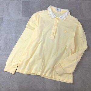  superior article Burberry Burberry same color embroidery deer. . polo-shirt with long sleeves lady's M size yellow 