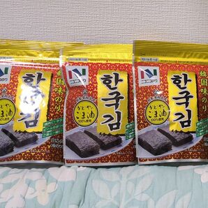 ☆ニコニコのり 韓国味のり 化学調味料無添加 1袋（8切 40枚）×3袋