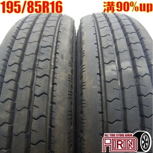 中古タイヤ 195/85R16 114/112L ダンロップ エスピー エルティー33ｋ サマータイヤ 2本セット キャンター 中古 16インチ