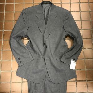 新品 【サイズAB7 XL★通気性抜群】2Bシングルスーツ グレー ストライプスーツ 背抜き センターベンツ 2タック セットアップ メンズスーツ