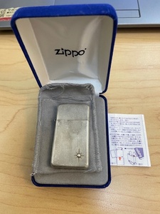 スリム ジッポ ライター ZIPPO STERLING スターリング シルバー 2004年 箱付き 喫煙具