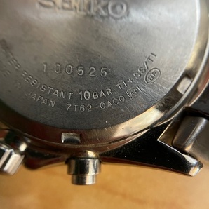 SEIKO 7T62-0AC0 セイコー チタニウム クロノグラフ デイト メンズ腕時計 不動 クオーツの画像4
