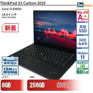 中古 ノートパソコン Lenovo レノボ ThinkPad X1 Carbon 2019 20QES1MD00 Core i5 メモリ：8GB 6ヶ月保証