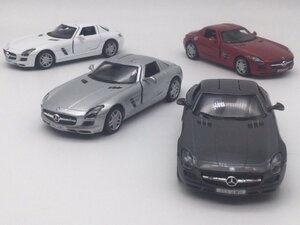 お得な4色コンプリートセット 1/36 メルセデスベンツ SLS AMG アーマーゲー エーエムジー ミニカー 赤・シルバー・メタリックグレー・白