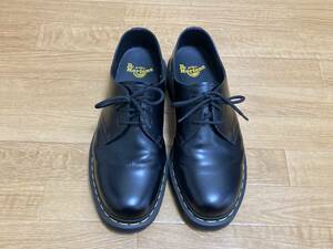 【Dr.MARTENS】ドクターマーチン UK9（約28cm）3ホール やや厚底 着用10回程度 ブラック BLK 1461 ベックス ギブソン スムースレザー