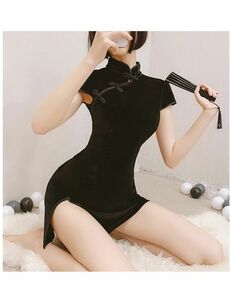  new work [971] super sexy .. China dress T-back black miniskirt Night wear One-piece costume play clothes cosplay costume 