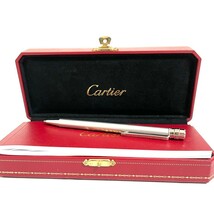 １円スタート Cartier カルティエ ボールペン ツイスト式 シルバー サントス　ドゥ 筆記用具_画像1