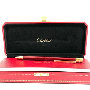 １円スタート　未使用保管品 Cartier カルティエ　サントス　ボールペン ツイスト式 筆記用具　箱付き