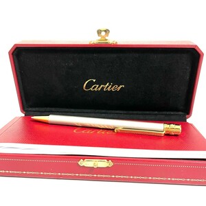 １円スタート Cartier カルティエ ボールペン マスト ドゥ シルバー ゴールド 筆記用具