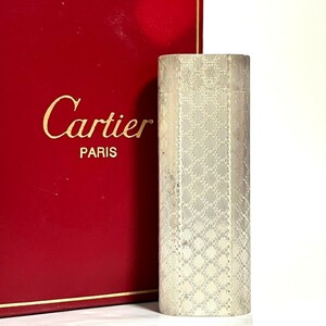 １円スタート Cartier カルティエ ライター ガスライター ローラーガスライター オーバル シルバー 喫煙グッズ　箱付き　7367