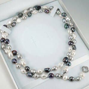 ▲天然ケシパール 本真珠 最高級 9.7mm SV 92cm ネックレス 宝石 ジュエリー jewelryの画像3