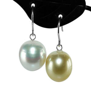 ^ new goods our company made natural south . White Butterfly pearl top class 10.7mm SV 4.5g earrings gem jewelry jewelry