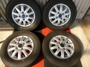 ★良品★ブリヂストン BALMINUM/バルミナ 12インチ 3.5J +44 PCD100-4穴 ハブ径約73㎜ BRIDGESTONE W300 145/80R12 2021年製 4本Set