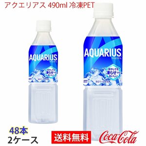 即決 アクエリアス 490ml 冷凍PET 2ケース 48本 (ccw-4902102080118-2f)