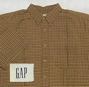 90's GAP ギャップ 三崩し文様 プリントコットンシャツ Lサイズ ビンテージ古着 80's 90年代 和柄 オールド