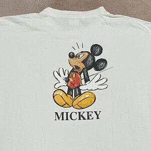 90's The Disney Storeミッキーマウス プリントTシャツ USA製 XLサイズ ビンテージ古着 ディズニー 90年代 80's ミキミニ vintage