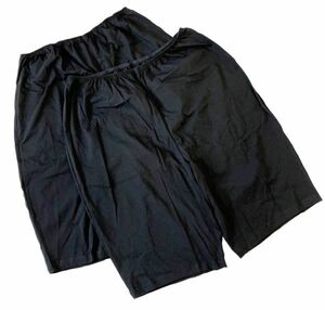 CR12703 IS⑥[ специальная цена ] новый товар большой over брюки 2 листов комплект 3L черный хлопок 100% глубокий надеть обувь контакт охлаждающий . пот скорость .UV cut есть перевод женский 