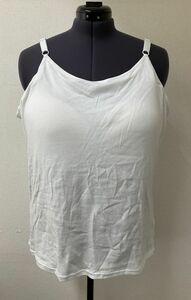 CR12947 IBK⑥[ special price ] new goods large cup attaching camisole 5L 1 sheets white stretch cotton 100% UV cut non wire with translation lady's 