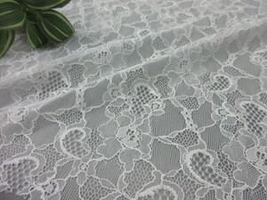 KA4445-4 * poly- series code chu-ru lace fabric * length 3m| floral print | off white 