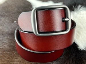 skystore◆CB-322B 本革 ブラウン *Silver smoke buckle*　太 レザーベルト