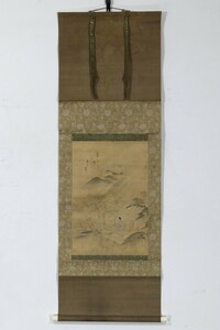 【真作】掛軸「池田継政 小倉山画賛」書画 江戸中期 大名 備前国岡山藩第3代藩主