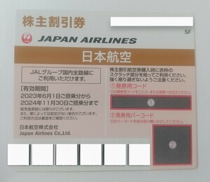 JAL 日本航空 株主優待券 1枚 2024年11月30日迄 【送料無料】