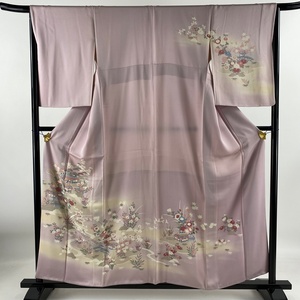 訪問着 身丈157cm 裄丈66cm M 袷 茶屋辻 松竹梅 ぼかし 薄紫 正絹 優品 【中古】