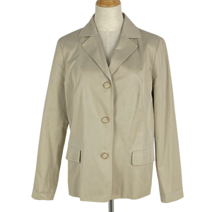  Burberry BURBERRY Logo button jacket single reverse side check outer tailored jacket cotton beige lady's [ used ]