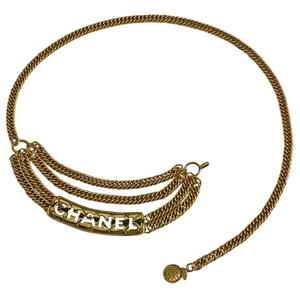 シャネル CHANEL ロゴ チェーン ベルト GP ゴールド レディース 【中古】