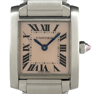 カルティエ CARTIER タンクフランセーズ SM W51028Q3 腕時計 SS クォーツ ピンク レディース 【中古】