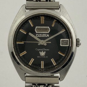 【ジャンク品】シチズン CITIZEN クリスタルセブン デイデイト 33石 腕時計 自動巻き 【中古】