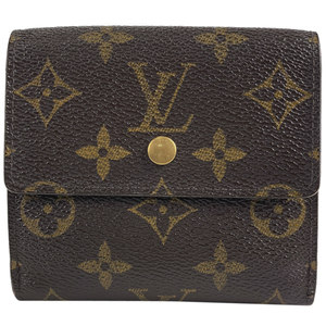 ルイ・ヴィトン Louis Vuitton ポルト モネ ビエ カルト クレディ Wホック 二つ折り財布 モノグラム ブラウン M61652 レディース 【中古】