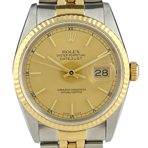 ロレックス ROLEX デイトジャスト 16233 腕時計 SS YG 自動巻き シャンパンゴールド メンズ 【中古】