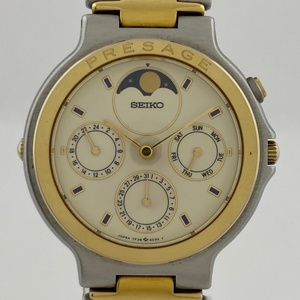 【ジャンク品】セイコー SEIKO プレサージュ ムーンフェイズ デイデイト 腕時計 クォーツ 【中古】