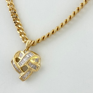 メレダイヤ デザインネックレス YG イエローゴールド ペンダント ネックレス K18 750 ダイヤモンド レディース 【中古】