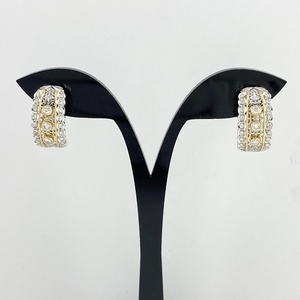mere diamond design earrings WG white gold YG yellow gold platinum K18 diamond K14 WG Pt900 lady's [ used ]