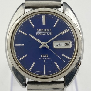 【ジャンク品】セイコー SEIKO 5アクタス デイデイト23石 ブルー 腕時計 自動巻き 【中古】