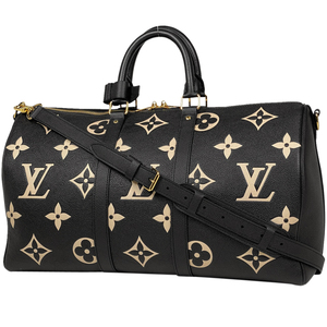 ルイ・ヴィトン Louis Vuitton キーポル バンドリエール 45 ボストンバッグ モノグラムアンプラント ブラック M46670 レディース 中古