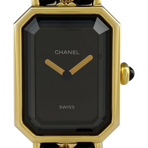  Chanel CHANEL Premiere L size H0001 wristwatch SS leather quartz black lady's [ used ]