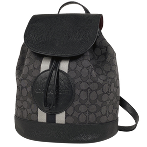  Coach COACHtempsi- draw -stroke ring backpack signature rucksack canvas black CE601 lady's [ used ]