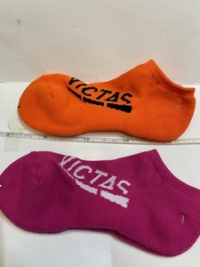 !! VICTAS lady's socks orange / pink size 23~25? display less 2 pair!!