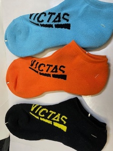 !! VICTAS men's socks orange / blue / black size 25~27? display less 3 pair!!