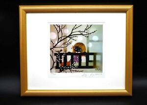 NY5-97[ present condition goods ] wistaria castle Kiyoshi .[ spring ...] genuine work 652/950 picture frame picture frame work of art ref graph art approximately 40.×32.×2. secondhand goods 