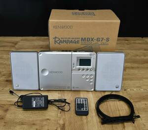 FY5-53 [ Junk ] KENWOOD RAMPAGE MDX-G7 MD CD FM/AM radio silver MD personal stereo electrification verification settled used storage goods 