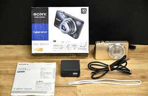 NY5-37【現状品】SONY　Cyber-shot　DSC-WX170　ソニー　デジカメ　コンデジ　ゴールド　サイバーショット　動作確認済　中古品　保管品