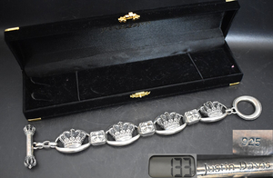 W5-21 [ present condition goods ] Justin Davis Justin Davis bracele Crown motif .. silver SV925 accessory weight approximately 133g