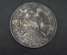W5-96 【現状品】 スイス ベルン 射撃祭記念 5フラン 銀貨 1885年 古銭 硬貨 アンティークコイン 当時物 重さ約25.1g_画像3