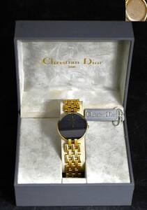 NY5-129[ текущее состояние товар ]Christian Dior Bagira 47 154-3 Christian * Dior наручные часы мужской кварц работоспособность не проверялась б/у товар 