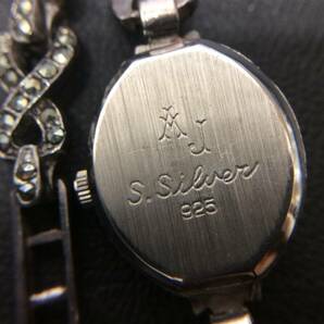 S204 ANNJUNA AJ シルバー925 クォーツ レディース腕時計 総重量約18g 不動 テスター〇 長期保管品の画像6