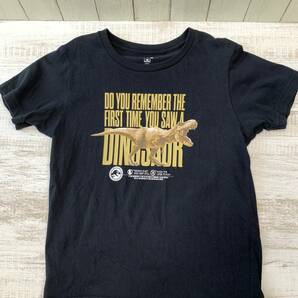 【送料無料】：UT_JURASSIC WORLD 恐竜Tシャツ　黒　半袖　8-9歳　130cm